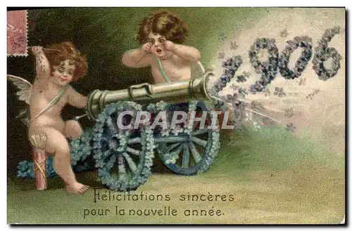 Cartes postales Fantaisie Ange Anges Canon 1906