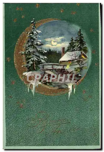 Cartes postales Fantaisie Bonne annee Lune