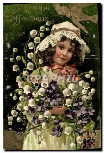 Cartes postales Fantaisie Enfant Fleurs