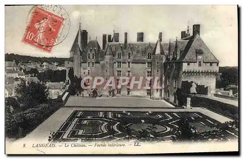 Cartes postales Langeais Le Chateau Facade Interieure