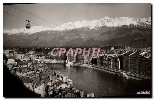 Cartes postales moderne Grenoble L&#39Isere La Teleferique Et La Chaine de Belledonne