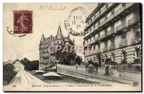 Cartes postales Royat L&#39Hotel Continental et le Castel Hotel