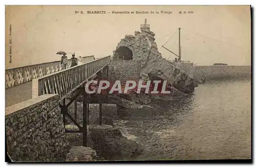 Cartes postales Biarritz Passerelle et rocher de la vierge