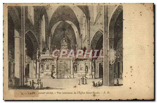 Cartes postales Laon Vue Interieure de L&#39Eglise Saint Martin