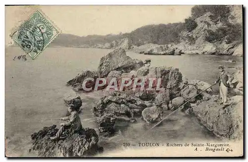 Cartes postales Toulon Rochers de Sainte Marguerite Peche Pecheur