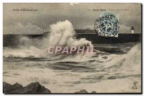 Cartes postales Saint Malo Vague Pres du Mole