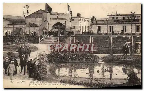 Ansichtskarte AK Lyon Exposition internationale Jardins de l&#39horticulture et village senegalais