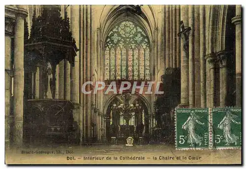 Cartes postales Dol Interieur de la Cathedrale La Chaire et la Coeur (carte toilee)