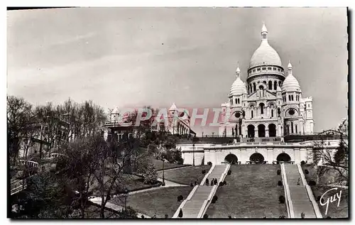 Cartes postales moderne Paris Et Ses Merveilles La Basilique du Sacre Coeur de Montmartre Le funiculaire