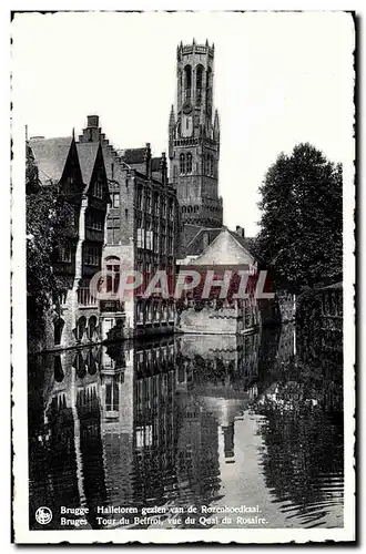 Cartes postales moderne Bruges Tour du beffroi vue du quai du rosaire