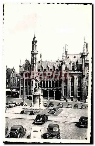 Moderne Karte Bruges Grand place et statue Breydel et P de Coninc