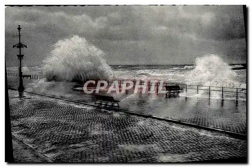 Moderne Karte Ostende Un Jour De Tempete