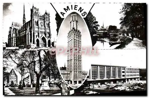 Cartes postales moderne Amiens La Tour perret Les bords de la Somme le square La gare du Nord