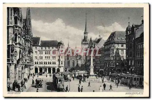 Cartes postales Munchen Marlenplatz Tramway