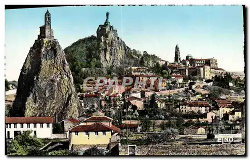 Cartes postales moderne Le Puy En Velay Vue D&#39Ensemble Sur Le Rocher d&#39Aiguilhe