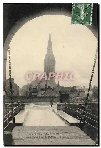 Cartes postales Caen Eglise Saint Pierre Vue De La Caserne