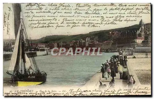 Cartes postales Le Treport Vue De La Jetee Bateau