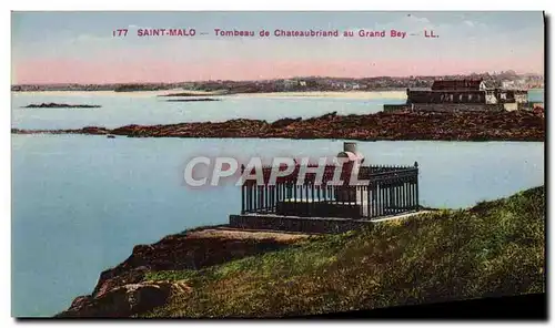 Ansichtskarte AK St Malo Tombeau De Chateaubriand Au Grand Bey