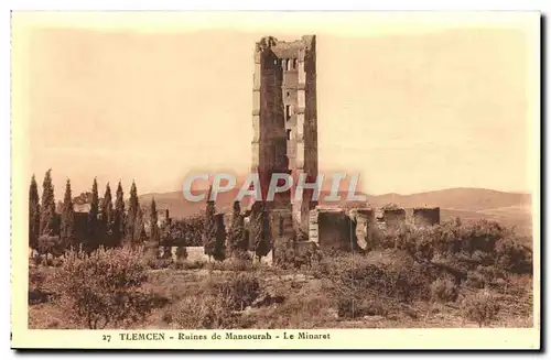 Cartes postales Tlemcen Ruines De Mansourah Le Minaret
