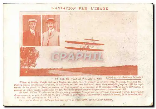 Ansichtskarte AK Aviation Avion Un vol de Wilbur Wright a Pau Publicite Elixir Nyrdahl