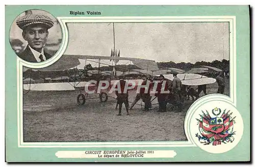 Ansichtskarte AK Aviation Avion Biplan Voisin Circuit europeen Juin Juillet 1911 Le depart de Bielovucic