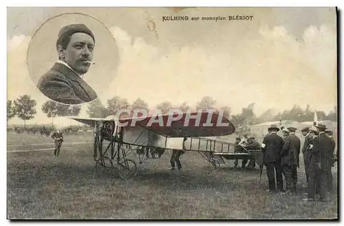 Ansichtskarte AK Aviation Avion Kuhling sur monoplan Bleriot