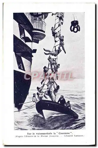 Cartes postales Bateau Guerre Sur le vaisseau Ecole La Couronne