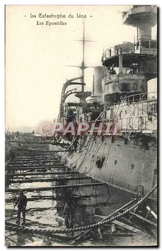 Cartes postales Bateau Guerre Catastrophe du Iena les Epontilles