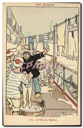 Cartes postales Illustrateur Gervese Nos marins L&#39oeil du maitre