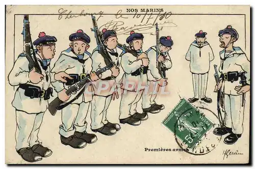 Ansichtskarte AK Illustrateur Gervese Nos marins Premieres armes