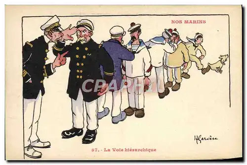 Cartes postales Illustrateur Gervese Nos marins La voie hierarchique