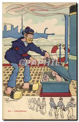 Cartes postales Illustrateur Gervese Nos marins Chauffeur