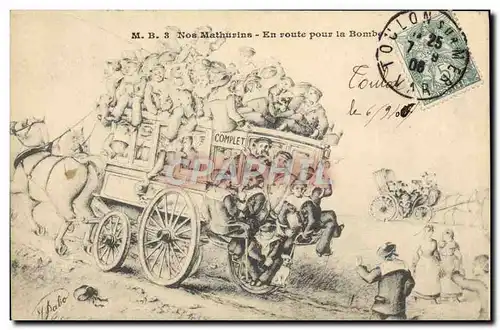 Cartes postales Bateau Guerre Marins Nos Mathurins En route pour la Bombe Diligence