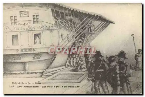 Ansichtskarte AK Bateau Guerre Marins Nos Mathurins En route pour la Patache Bateau Perdrix