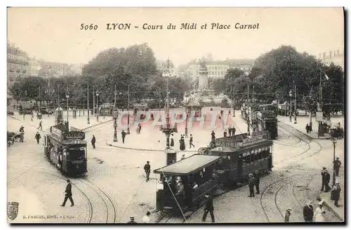 Ansichtskarte AK Tramway Train Lyon Cours du Midi et place Carnot