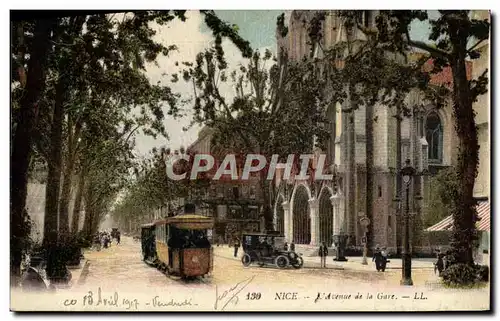 Cartes postales Tramway Train Nice Avenue de la gare