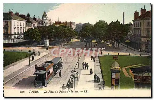 Cartes postales Tramway Train Tours La place du palais de justice