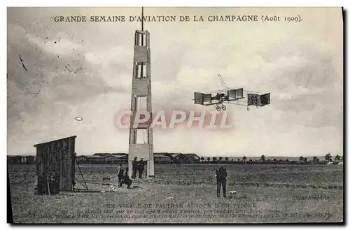Ansichtskarte AK Avion Aviation Grande semaine d&#39aviation de la Champagne Aout 1909 Un virage de Farman autour