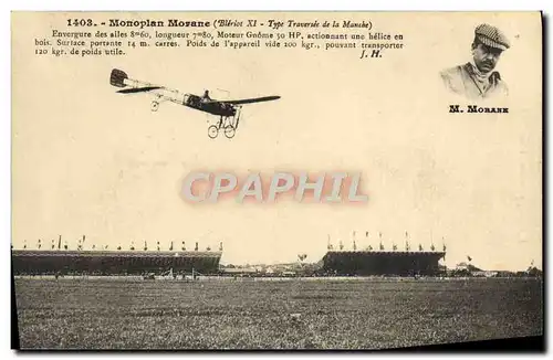 Cartes postales Avion Aviation Monoplan Morane Bleriot XI Type traversee de la Manche