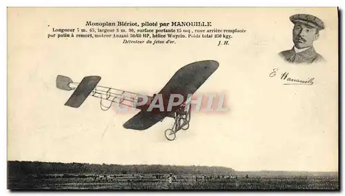 Ansichtskarte AK Avion Aviation Monoplan Bleriot Hanouille