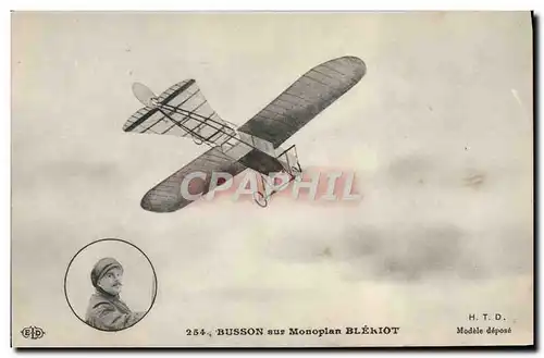 Ansichtskarte AK Avion Aviation Busson sur monoplan Bleriot