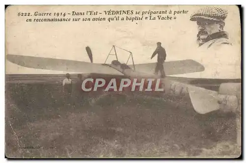 Cartes postales Avion Aviation Vedrines se preparant a partir en reconnaissance sur son avion