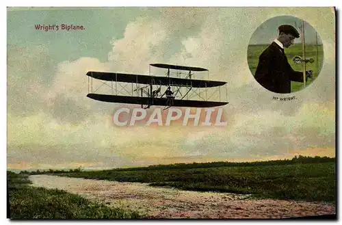 Ansichtskarte AK Avion Aviation Wright&#39s biplane Wright