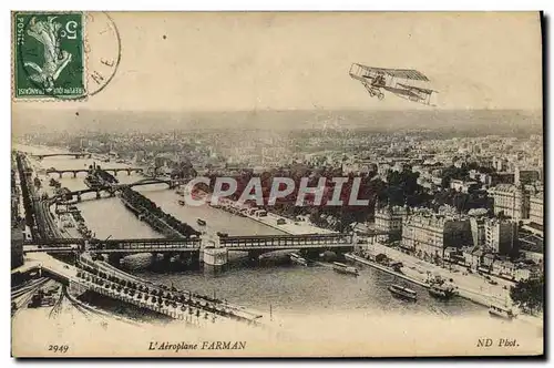 Ansichtskarte AK Avion Aviation Aeroplane Farman Paris