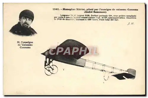 Cartes postales Avion Aviation Monoplan Bleriot Enseigne de vaisseau Conneau Andre Beaumont
