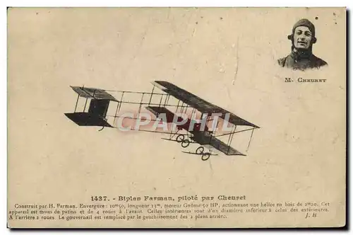 Ansichtskarte AK Avion Aviation Biplan Farman pilote par Cheuret