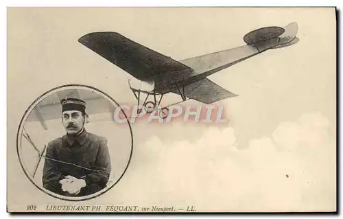 Ansichtskarte AK Avion Aviation Lieutenant PH Fequant sur Nieuport