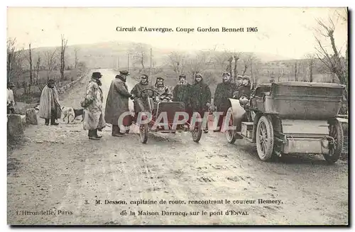 Cartes postales Automobile Cartes postales Automobile Coupe Gordon Bennett 5 juillet 1905 Circuit d&#39Auvergne Desson capit