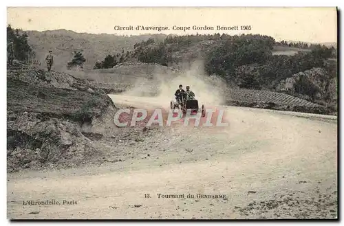 Cartes postales Automobile Cartes postales Automobile Coupe Gordon Bennett 5 juillet 1905 Circuit d&#39Auvergne Tournant du
