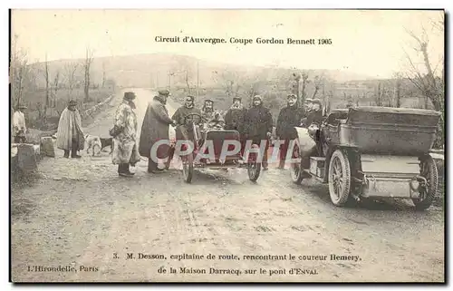 Cartes postales Automobile Cartes postales Automobile Coupe Gordon Bennett 5 juillet 1905 Circuit d&#39Auvergne Desson capit